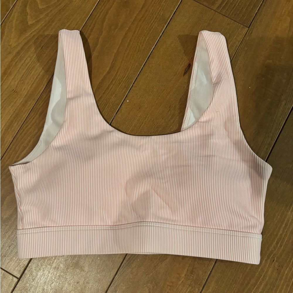 ZYIA Light Pink Pinstripe Scoop Bralette